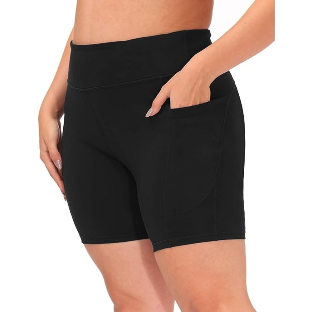 Plus Size 20 High Waisted Workout Yoga Shorts 6" 8" Inseam Pockets Biker Running